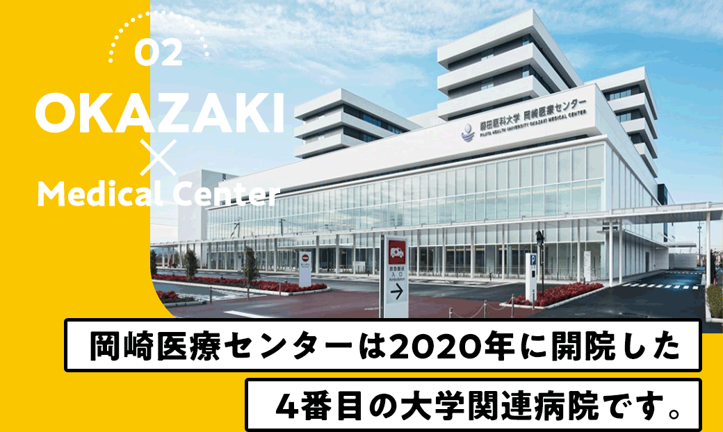 岡崎医療センターは2020年に開院した4番目の大学関連病院です。